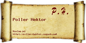 Poller Hektor névjegykártya